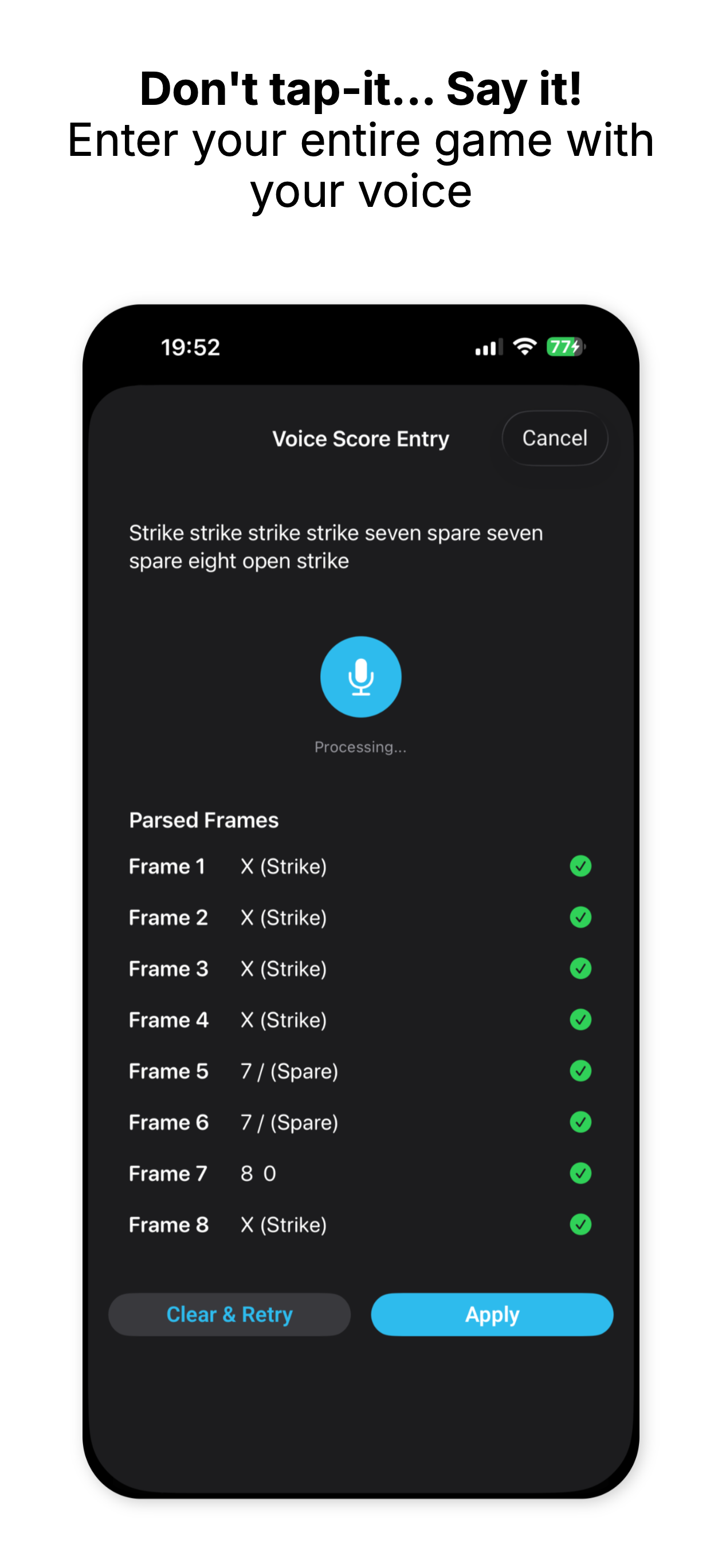 Voice Score Entry